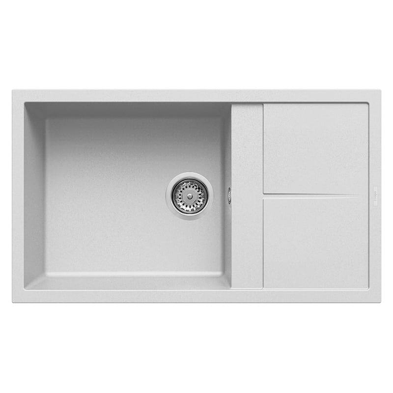 foto del prodotto lavello elleci incasso 1 vasca 86x50 unico 410 granitek bianco lgu41068