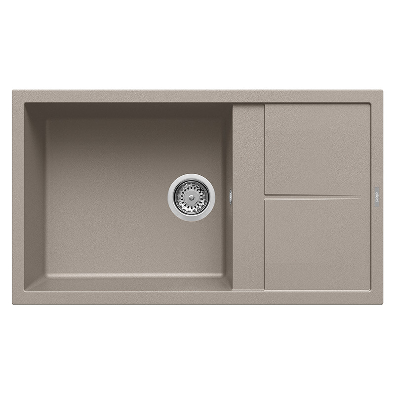 foto del prodotto lavello elleci incasso 1 vasca 86x50 unico 410 granitek grigio tortora lgu41043