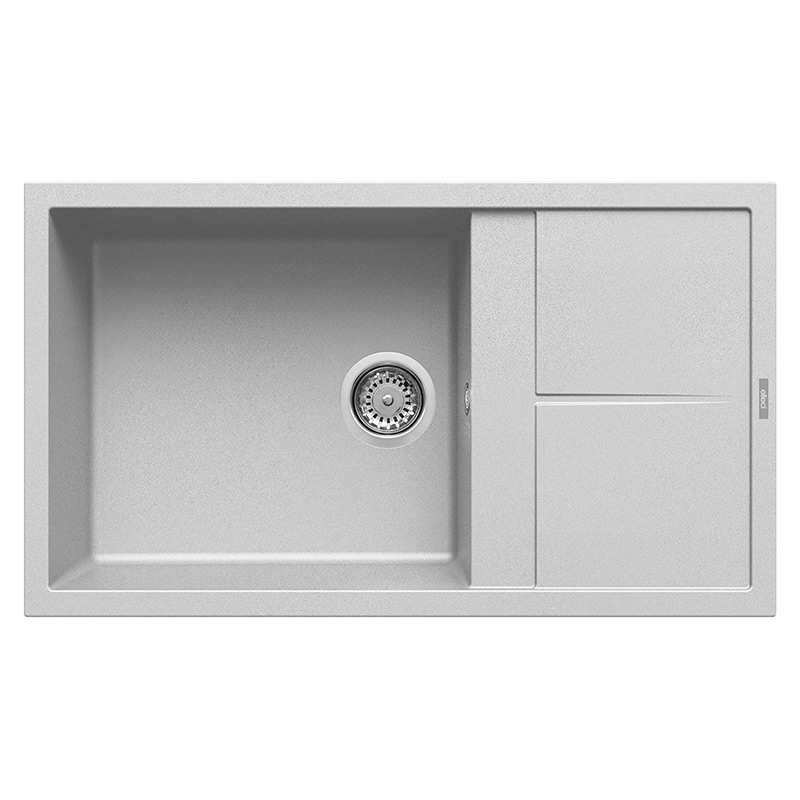 foto del prodotto lavello elleci incasso 1 vasca 86x50 unico 410 metaltek grigio aluminium lmu41079