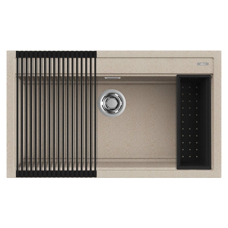 foto del prodotto lavello elleci incasso 1 vasca 86x51 best 360 bundle granitek avena lgb36051k2