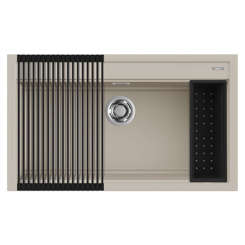 foto del prodotto lavello elleci incasso 1 vasca 86x51 best 360 bundle keratek plus champagne lkb36095k2