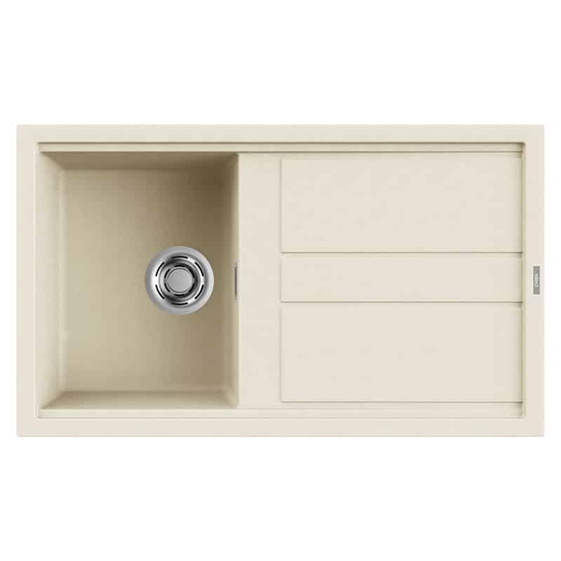 foto del prodotto lavello elleci incasso 1 vasca 86x51 best 400 granitek bianco antico lgb40062