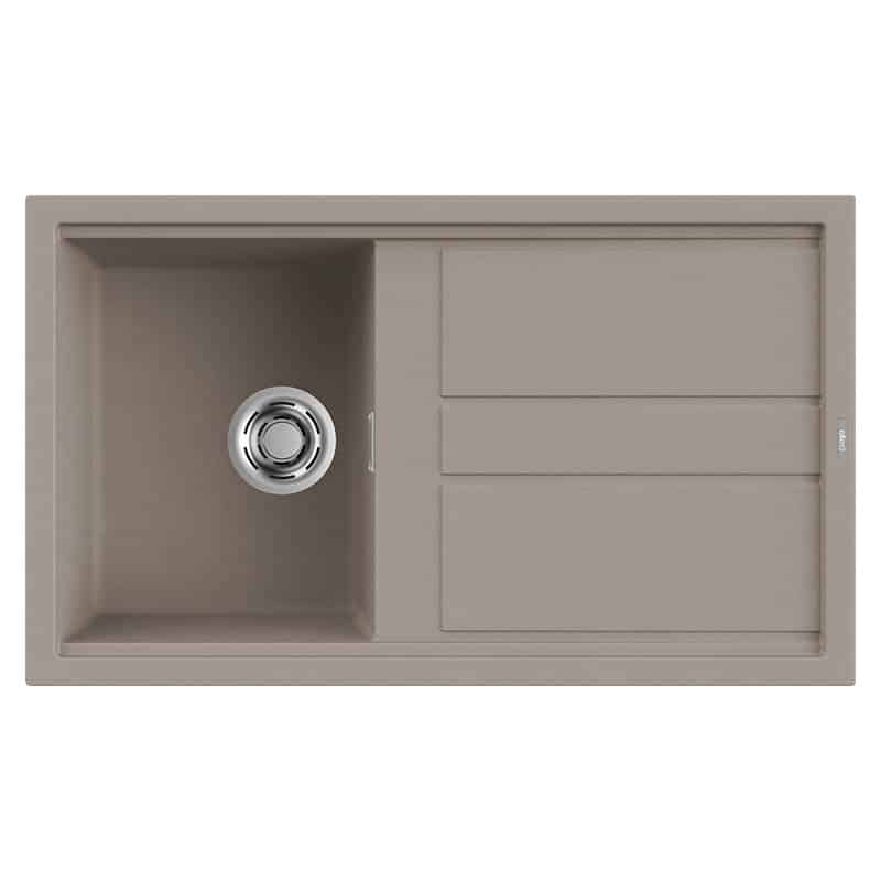 foto del prodotto lavello elleci incasso 1 vasca 86x51 best 400 granitek grigio tortora lgb40043