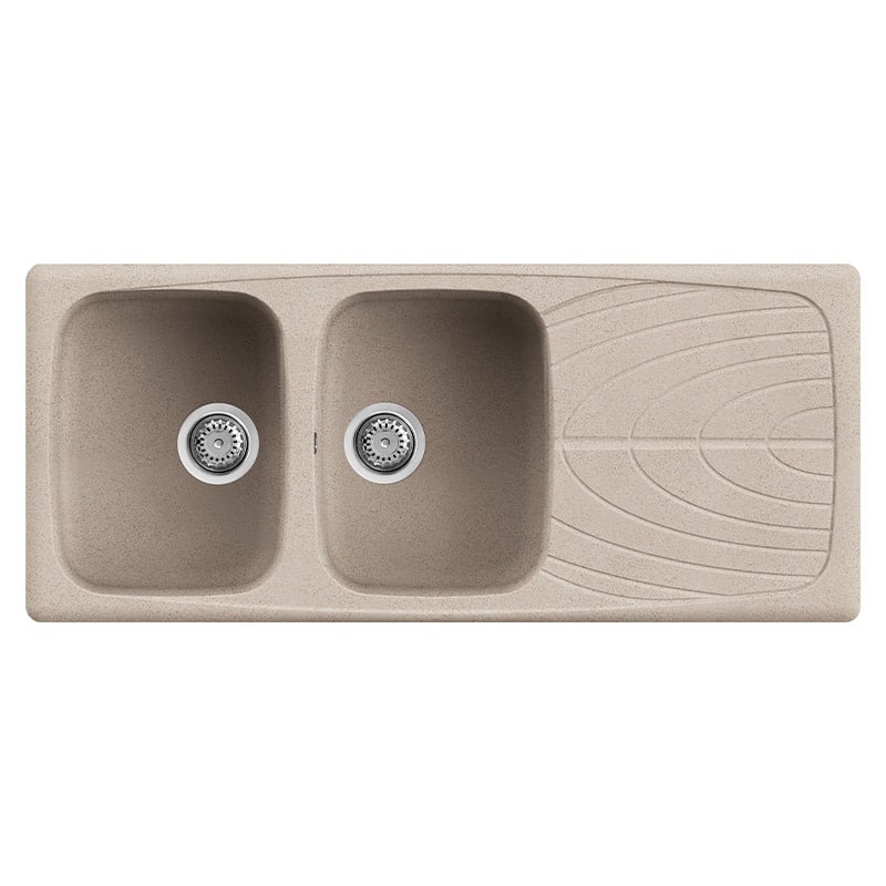 foto del prodotto lavello elleci incasso 2 vasche 116x50 master 500 granitek avena lgm50051