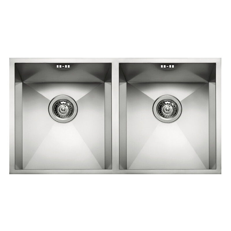 foto del prodotto lavello elleci incasso 2 vasche 74,5x44 square 720 2v satinata inox liq720sac2v