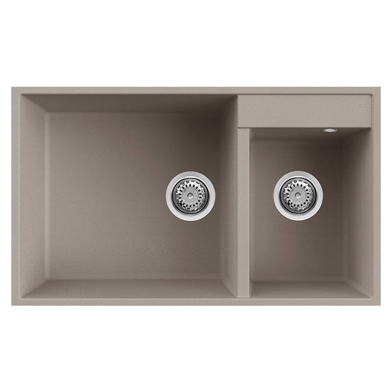 foto del prodotto lavello elleci incasso 2 vasche 78,5x47 quadra 440 sottotop granitek grigio tortora lgq44043bso