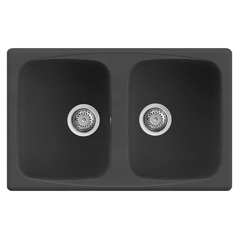 foto del prodotto lavello elleci incasso 2 vasche 79x50 master 350 granitek antracite lgm35059