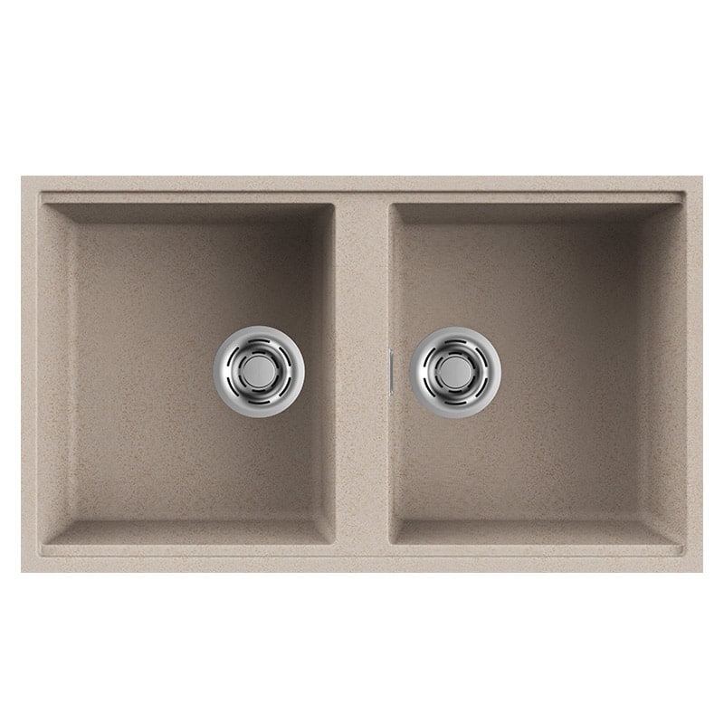foto del prodotto lavello elleci incasso 2 vasche 83,6x48,8 best 450 sottotop granitek avena lgb45051bso