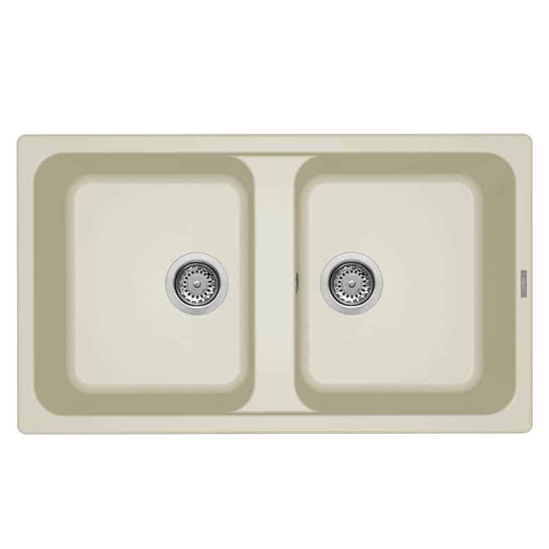 foto del prodotto lavello elleci incasso 2 vasche 86x50 life 450 granitek bianco antico lg245062