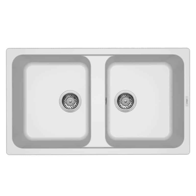 foto del prodotto lavello elleci incasso 2 vasche 86x50 life 450 granitek bianco lg245068