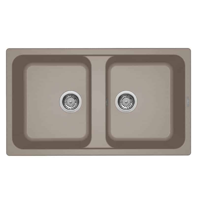 foto del prodotto lavello elleci incasso 2 vasche 86x50 life 450 granitek grigio tortora lg245043