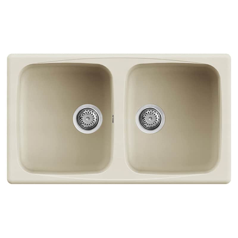 foto del prodotto lavello elleci incasso 2 vasche 86x50 master 450 granitek bianco antico lgm45062