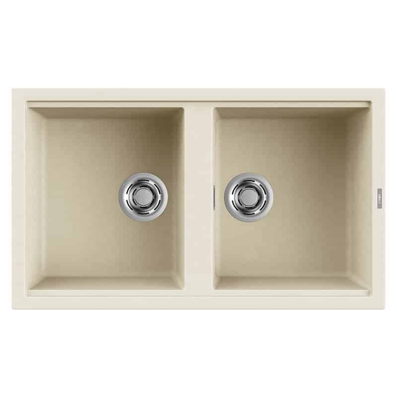foto del prodotto lavello elleci incasso 2 vasche 86x51 best 450 granitek bianco antico lgb45062