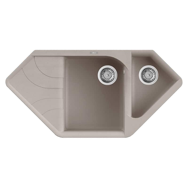 foto del prodotto lavello elleci incasso ego corner granitek grigio tortora lgecor43