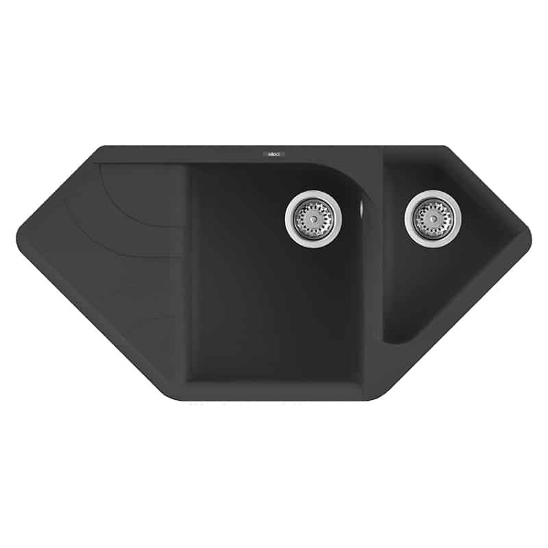foto del prodotto lavello elleci incasso ego corner granitek nero lgecor40