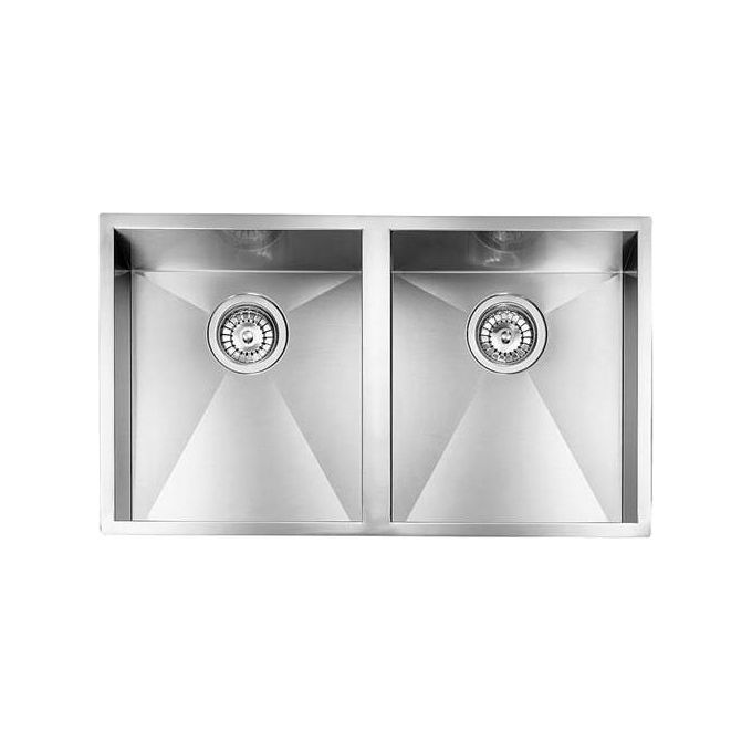 foto del prodotto lavello filoquadra 77x45x19 2 vasche acciaio inox