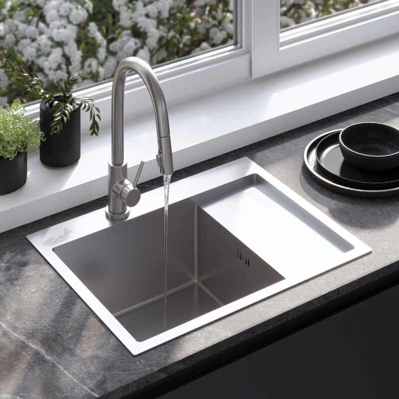 foto del prodotto lavello in acciaio fin brush nickel