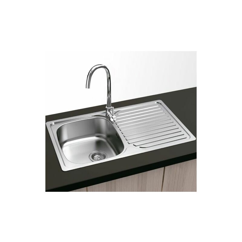 foto del prodotto lavello in acciaio inox 1 vasca quadra vasca scoloato misura esterna 44 x 80 cm modello fg06