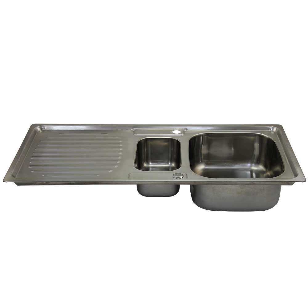 foto del prodotto lavello in acciaio inox di kukoo con kit di scarico incluso robusto, elegante e facile da installare, reversibile per adattarsi alle tue esigenze di cucina