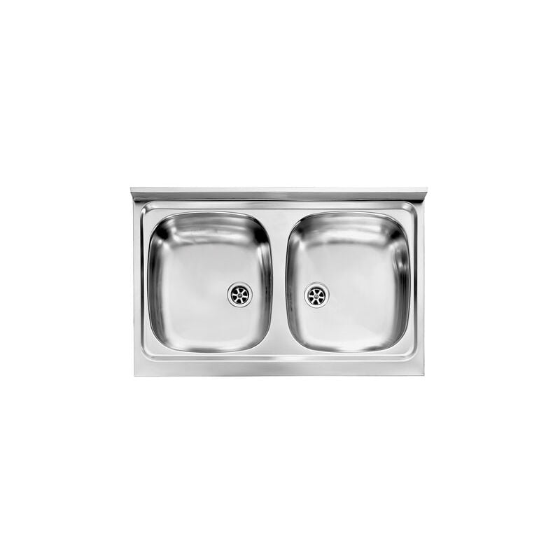 foto del prodotto lavello in accio inox 2 vasche per cucina componibile.
