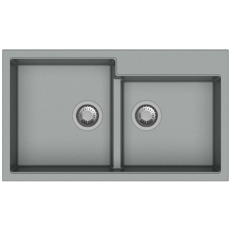 foto del prodotto lavello in quarzo 86x50 cm con 2 vasche colore croma tip toe n200