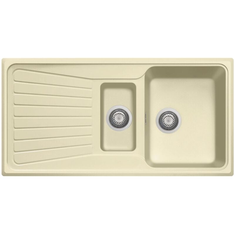 foto del prodotto lavello in quarzo da cucina incasso plados sp0991 vasca grande pi una vasca piccola pi scolapiatti champagne