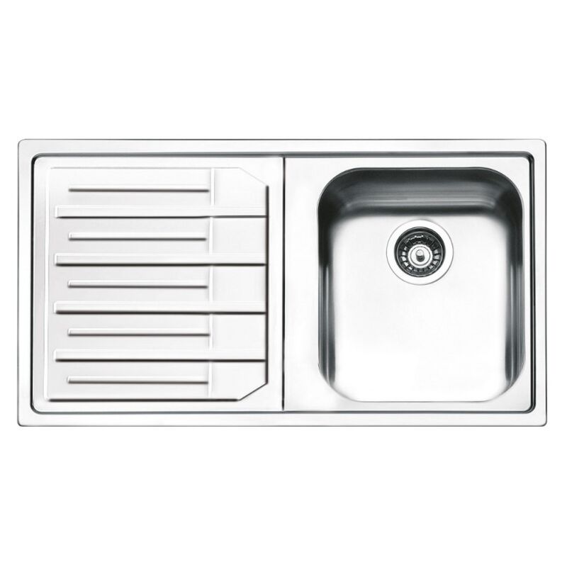 foto del prodotto lavello incasso 1 vasca e gocciolatoio sinistro inox 86x50 cm smeg lp861s2