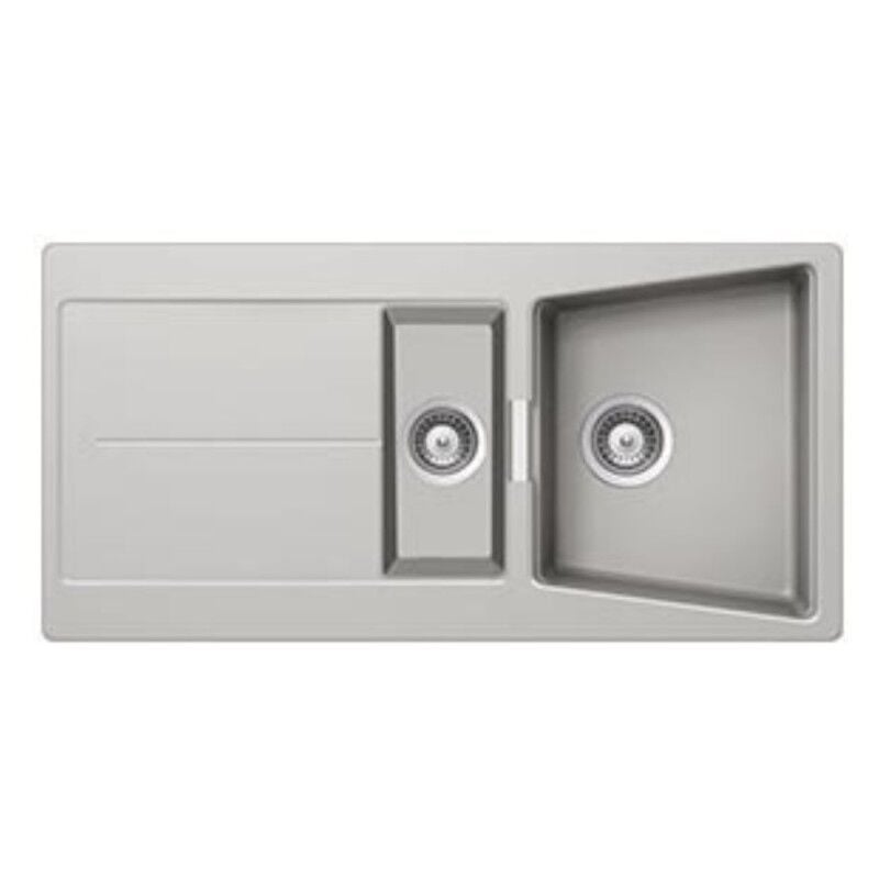 foto del prodotto lavello incasso 2 vasche e gocciolatoio reversibile 100x50 smeg lc102al colore alluminio