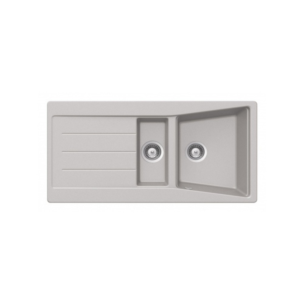foto del prodotto lavello incasso 2 vasche e gocciolatoio reversibile 100x50 smeg ls102al alluminio