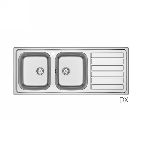foto del prodotto lavello incasso acciaio inox 120x50 cm con gocciolatoio dx