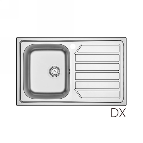 foto del prodotto lavello incasso acciaio inox 80x50 cm con gocciolatoio dx