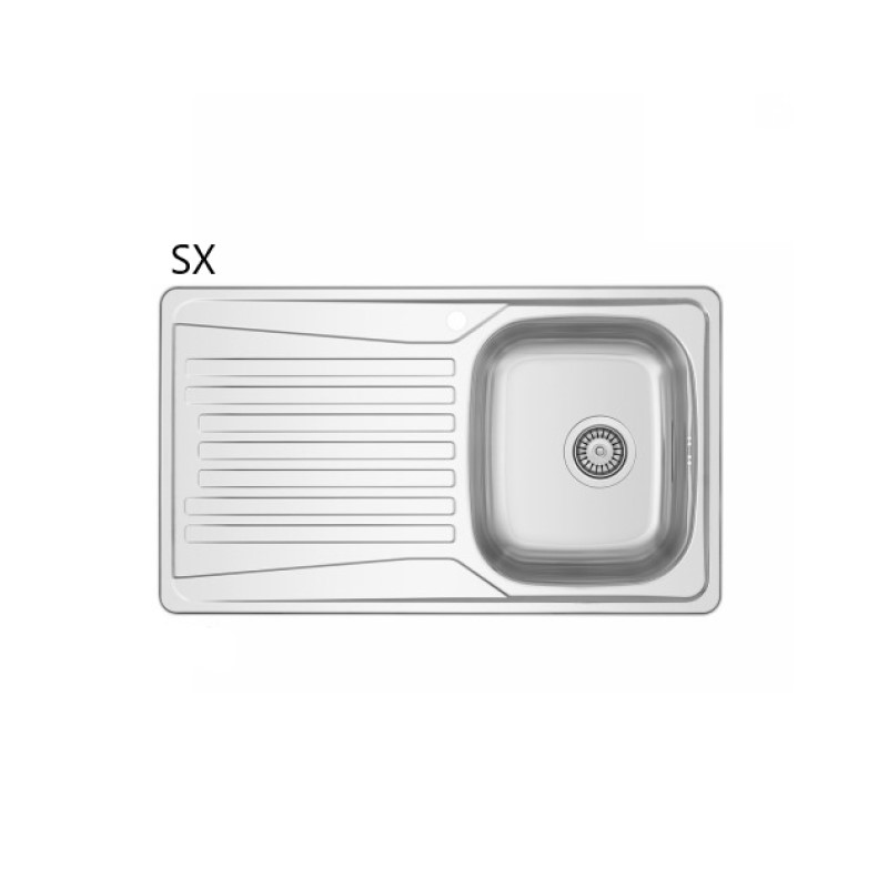 foto del prodotto lavello incasso acciaio inox 86x50 cm con gocciolatoio sx