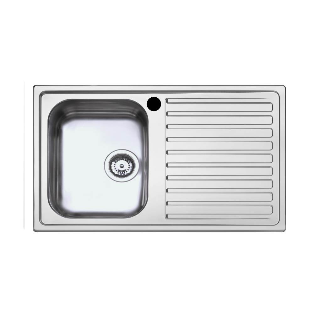 foto del prodotto lavello incasso cucina acciaio 86x50 cm una vasca e gocciolatoio destro saxt331a