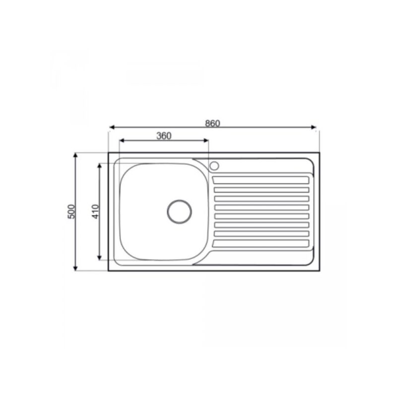 foto del prodotto lavello incasso cucina mp861vdx acciaio 86x50 cm una vasca e gocciolatoio destro
