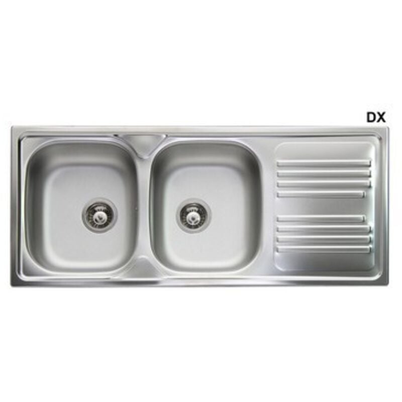 foto del prodotto lavello incasso in acciaio inox con 2 vasche