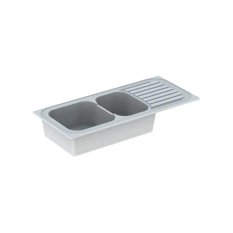 foto del prodotto lavello incasso vallauris geberit 2 vasche 1 gocciolatoio 112 x 50 cm 680000000