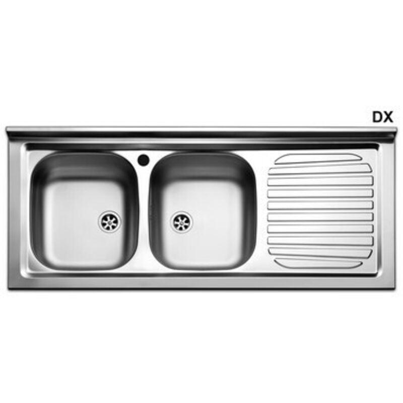 foto del prodotto lavello inox 120x50 con 2 vaschette