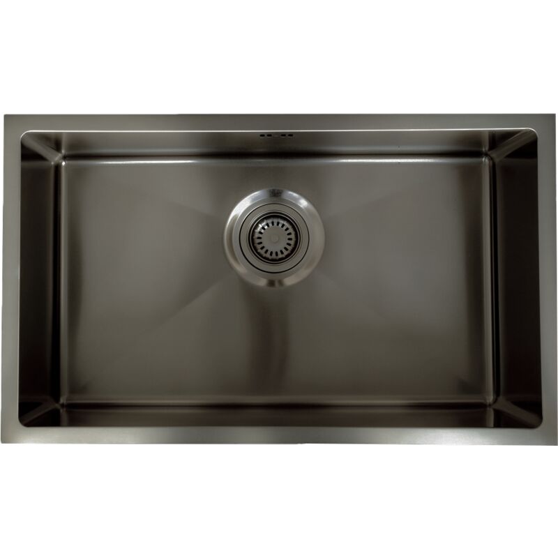 foto del prodotto lavello luisa 1 vasca grande 76x45 in acciaio inox grigio gun metal essebagno