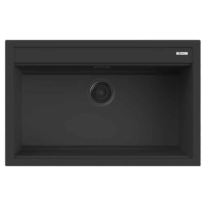 foto del prodotto lavello quareco incasso 1 vasca 79 51 prime 80 granito nero qlp080ne