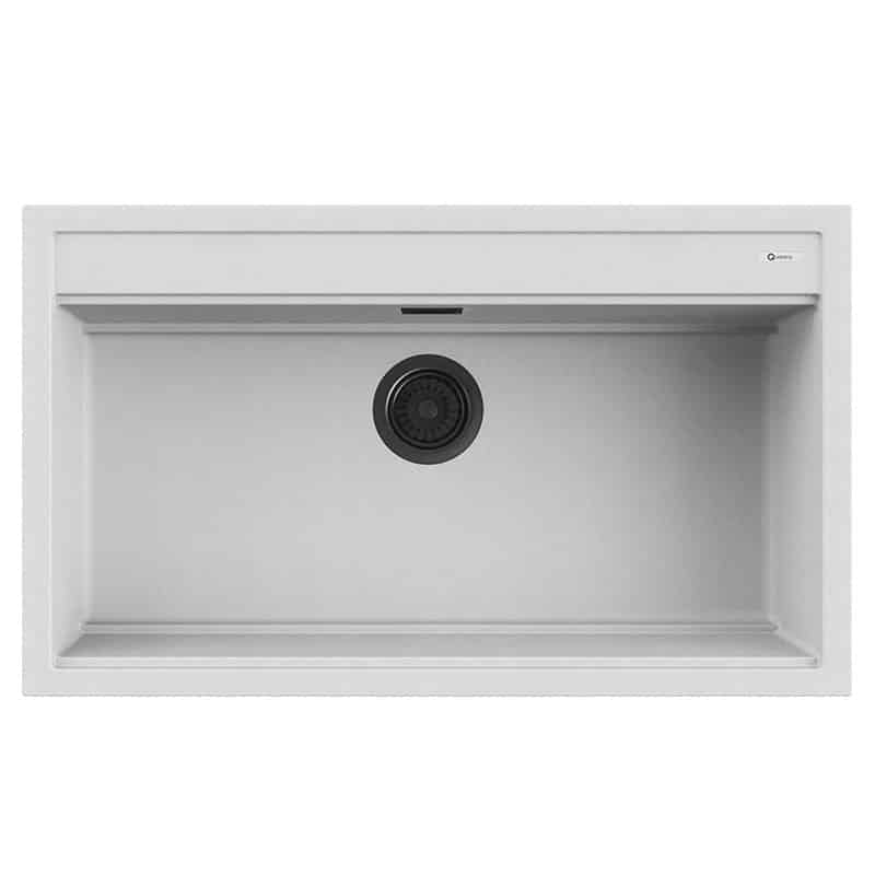 foto del prodotto lavello quareco incasso 1 vasca 86 51 prime 90 granito bianco qlp090bi