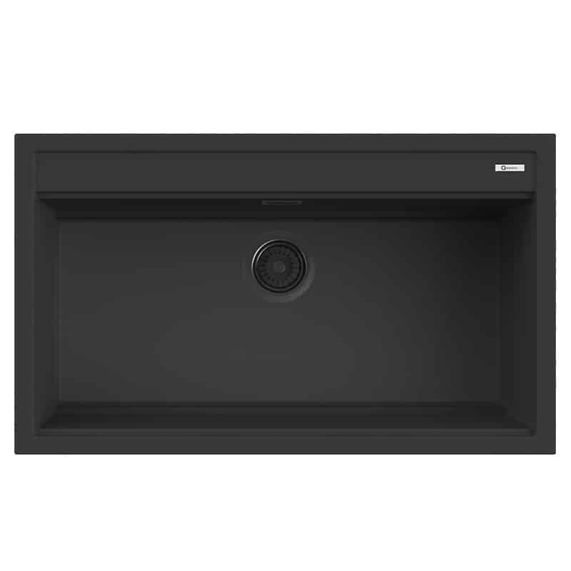 foto del prodotto lavello quareco incasso 1 vasca 86 51 prime 90 granito nero qlp090ne