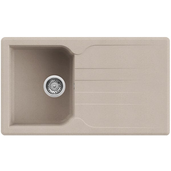 foto del prodotto lavello quareco incasso 1 vasca con gocciolatoio 86x50 prime 861 granito avena qlp861av