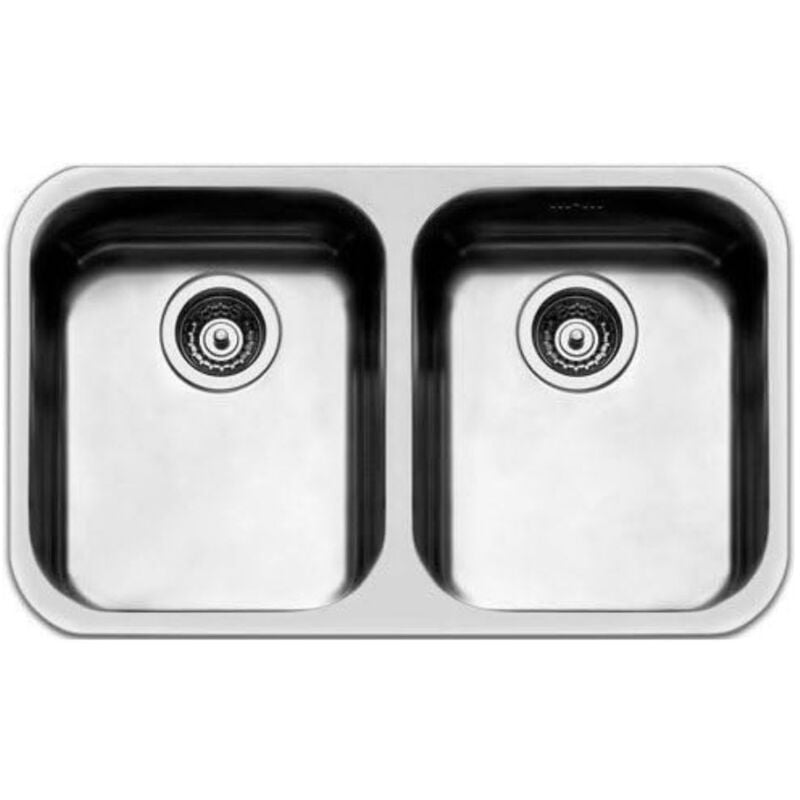 foto del prodotto lavello sottotop 2 vasche 76x45 smeg um3434 inox