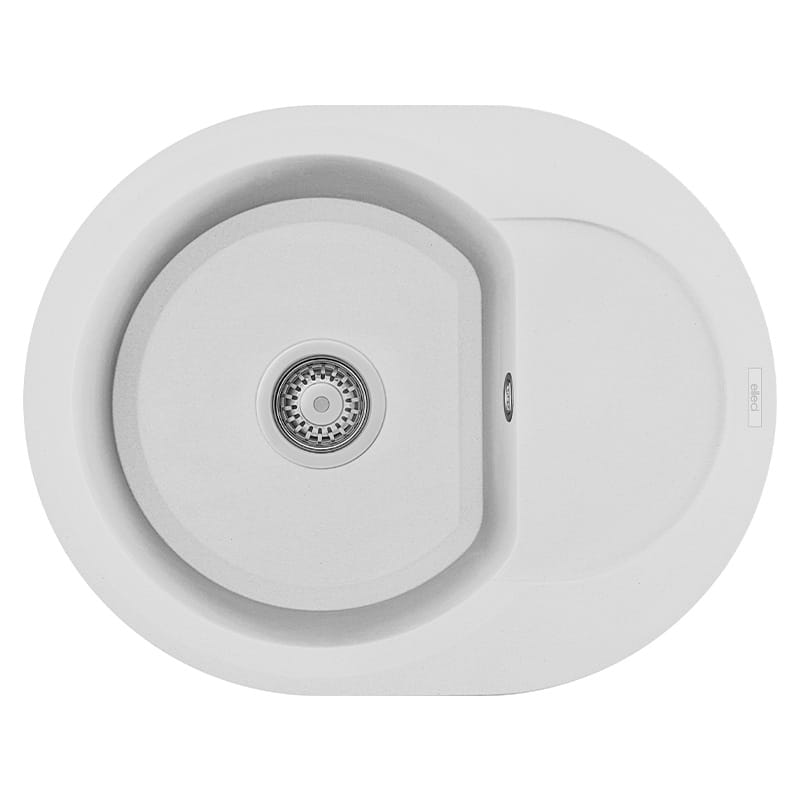 foto del prodotto lavello tondo elleci incasso easy round 600 granitek bianco lgyr6068