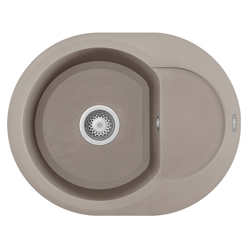 foto del prodotto lavello tondo elleci incasso easy round 600 granitek grigio tortora lgyr6043