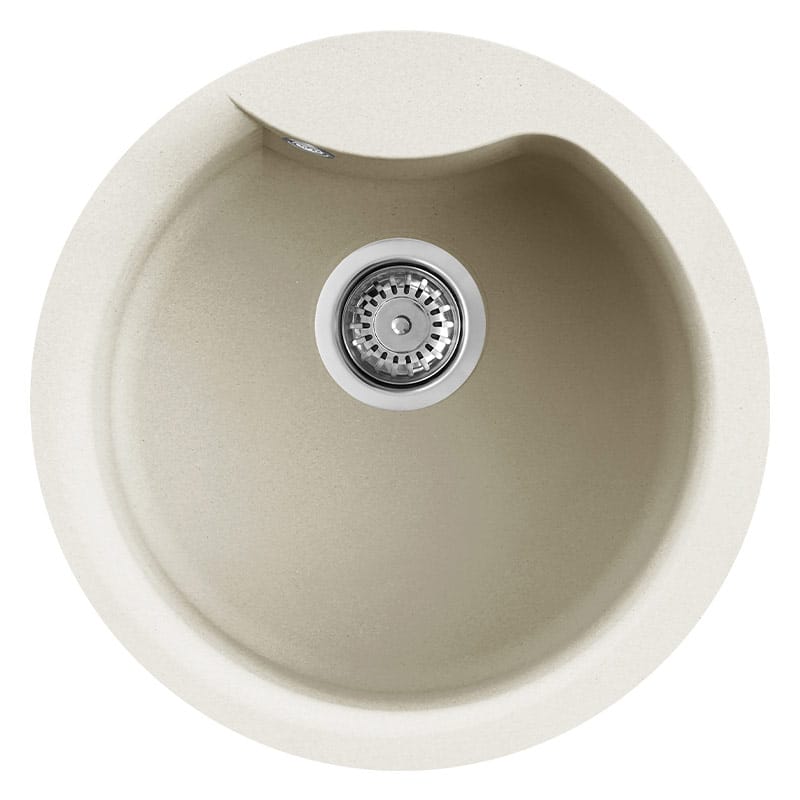 foto del prodotto lavello tondo elleci incasso ego round granitek bianco antico lgerou62