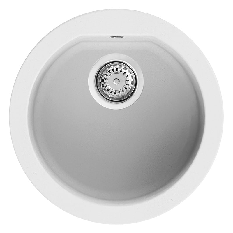 foto del prodotto lavello tondo elleci incasso fox round granitek bianco lgfrou68