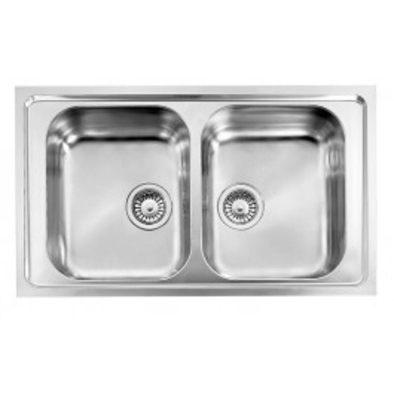 foto del prodotto lavello zenith 210 86x50 2 vasche acciaio inox