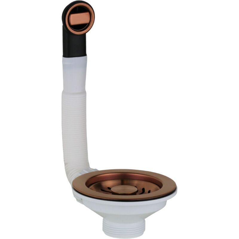 foto del prodotto lb plast piletta basket universale per lavello cucina 114 mm con troppo pieno pvd rame spazzolato l.b. plast fasolo 670 46 rfss cl van pvd rame