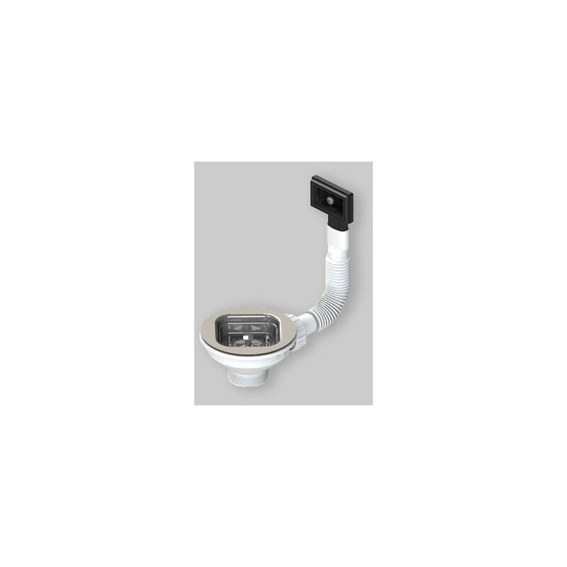 foto del prodotto lb plast piletta tappo quadrato multi style lucida con troppo pieno rettangolare finitura lucida